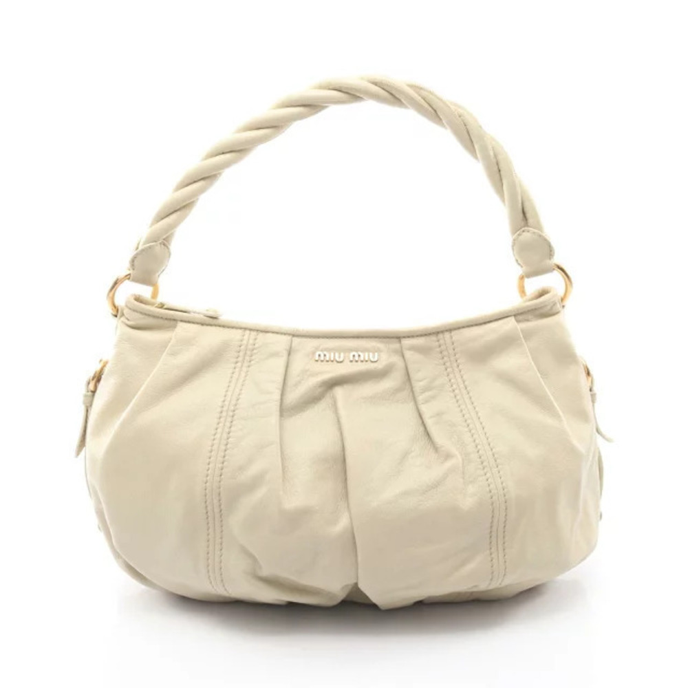 Miu Miu shoulder bag leather Beige Cream